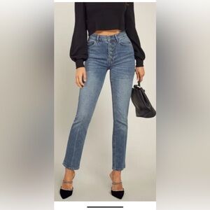 Reformation Straight Button Fly Jeans - Cynthia